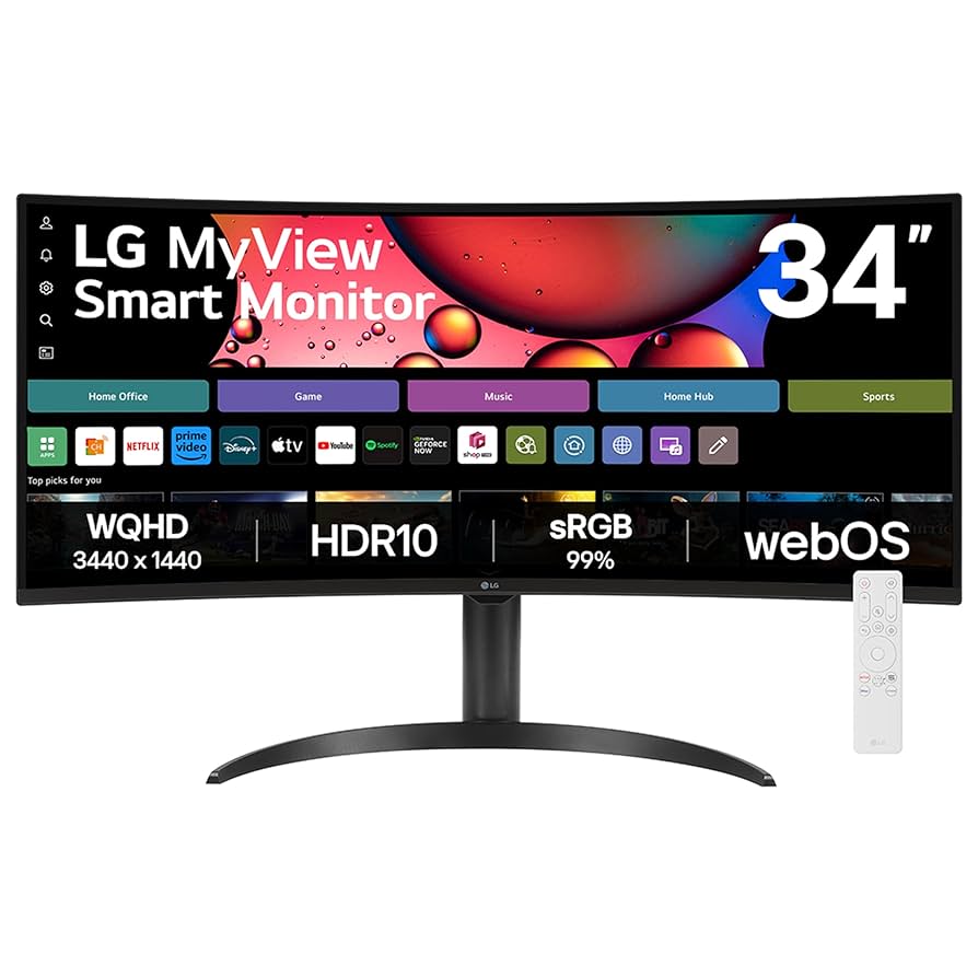 LG MyView Smart Monitor 34SR650C 34インチ LG、3440×1440表示対応の34型曲面ウルトラワイド液晶「LG MyView
